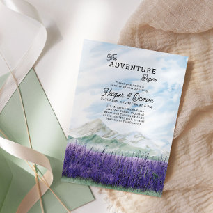 Invitation L'aventure commence Mountain Lavender Couples Douc