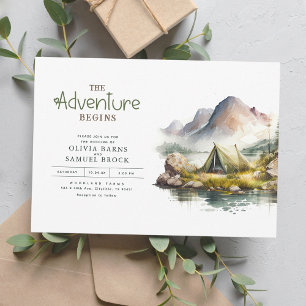Invitation L'aventure commence Wild Nature Mountains Mariage