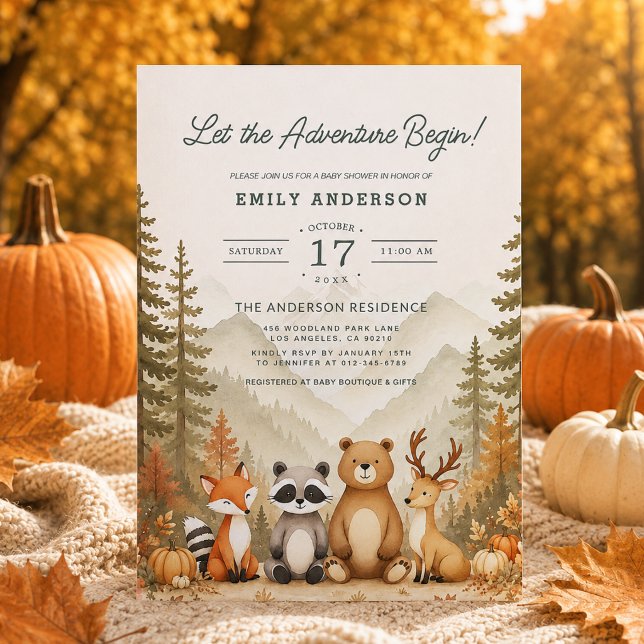 Invitation L'aventure de la citrouille d'automne commence Bab (Créateur téléchargé)