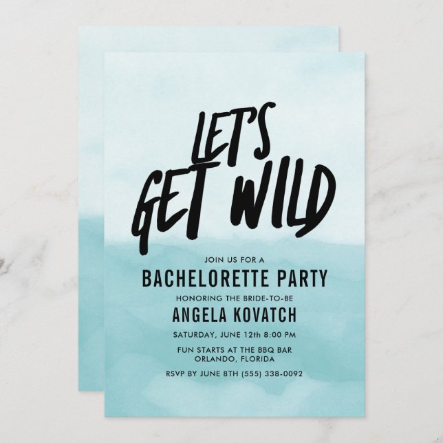 Invitation L'aventure de la fête de la bachelorette en plein  (Devant / Derrière)