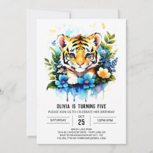 Invitation L'aventure du petit tigre, l'anniversaire