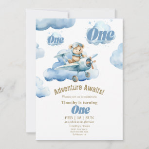 Invitation L'aventure du premier anniversaire de Teddy dans l