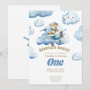 Invitation L'aventure du premier anniversaire de Teddy dans l