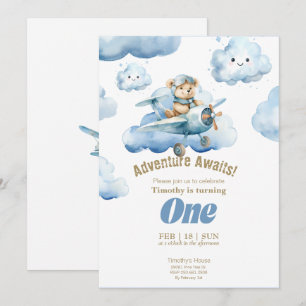 Invitation L'aventure du premier anniversaire de Teddy dans l