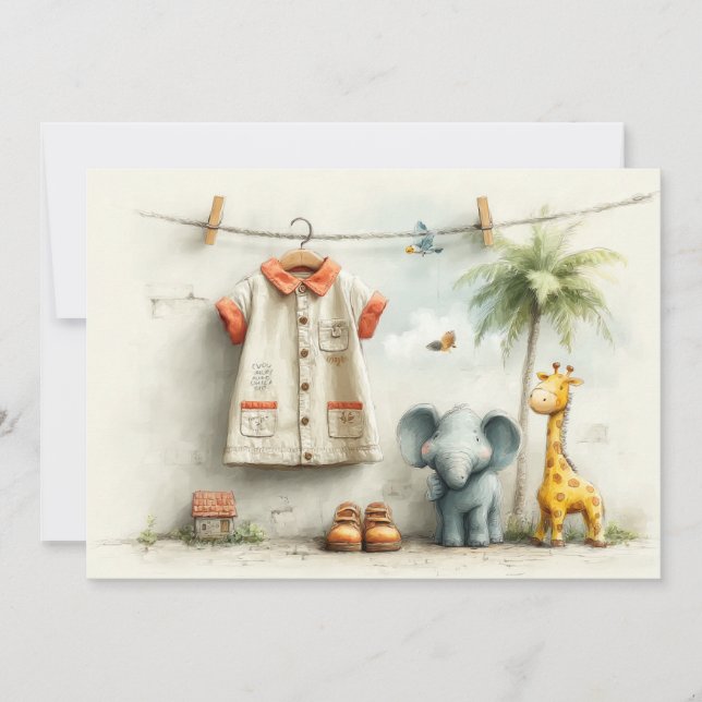 Invitation L'Aventure Safari de Little Explorer 1er Anniversa (Devant)