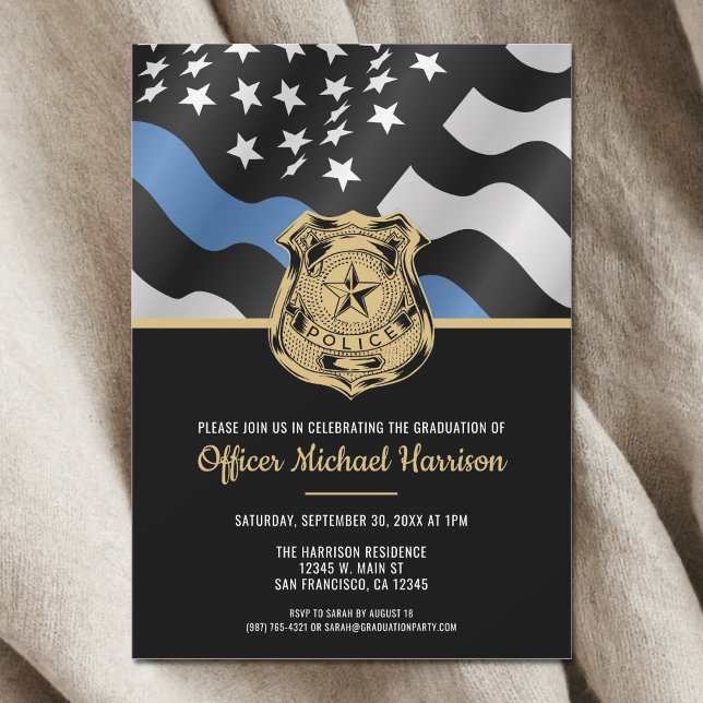 Invitation Law Enforcement Officer Police Academy Graduation (Law Enforcement Officer Police Academy Graduation Invitation)