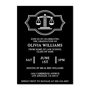 Invitation Law School Scales Of Justice Graduation Party
