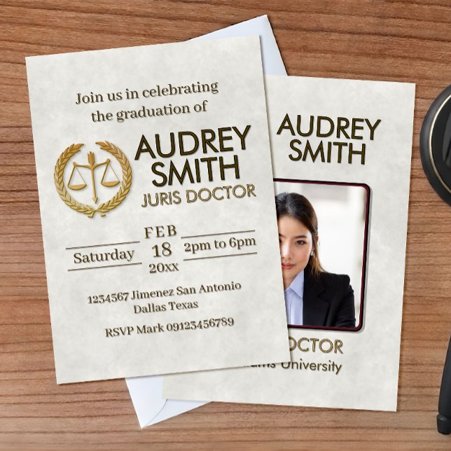 Invitation Lawyer Graduation with Photo (Créateur téléchargé)