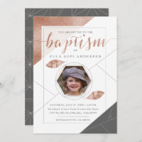 INVITATION LDS BAPTISM | Collection Boho Feather