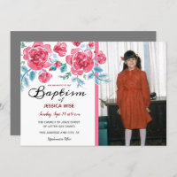 LDS Baptism Girl Aquarelle Rose Floral