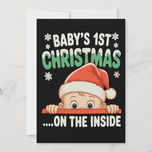 Invitation Le 1er Noël de bébé à l'intérieur de la grossesse  (Devant)