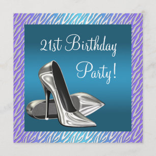 Invitation Le 21ème anniversaire de zèbre de la femme