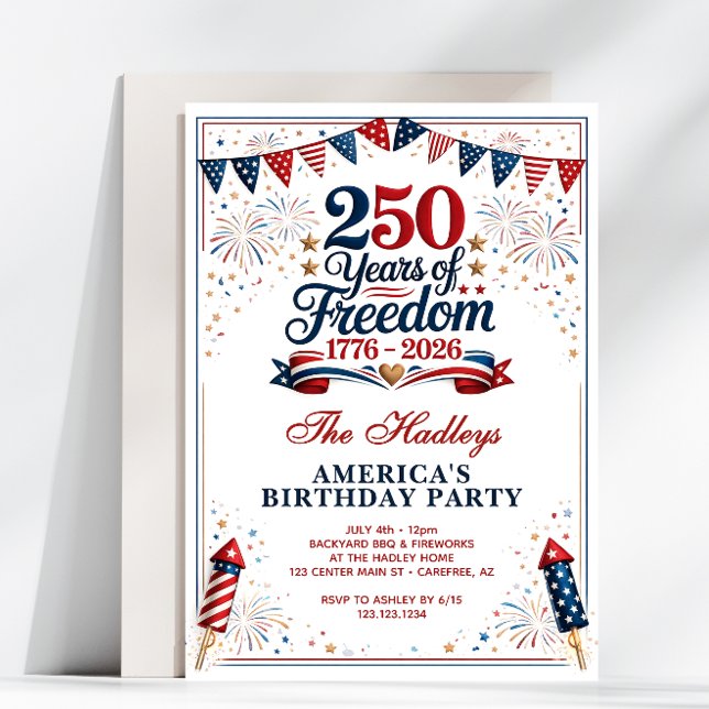 Invitation Le 250e anniversaire de l'Amérique (Créateur téléchargé)