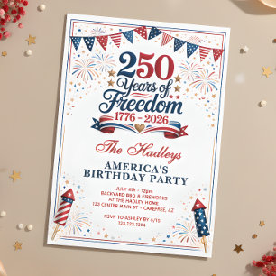 Invitation Le 250e anniversaire de l'Amérique