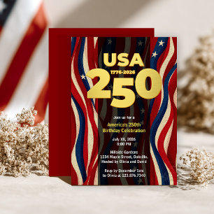Invitation Le 250e anniversaire de l'Amérique, fête USA 250