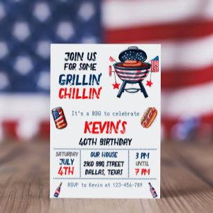 Invitation Le 4 juillet du parti BBQ Patriotique
