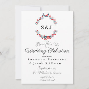 Invitation Le 4 juillet, la couronne rouge blanche et bleue