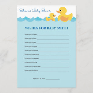 Invitation Le Baby shower à thème de la Bébé Cute Rubber Duck