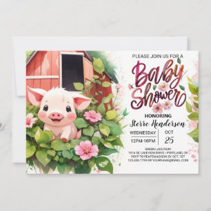 Invitation Le Baby shower agricole de Piglet's Paradise Boho