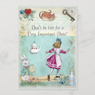 Invitation Le baby shower Alice au pays des merveilles ne