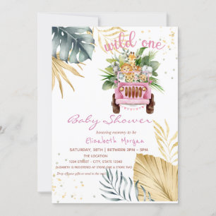 Invitation Le Baby shower animalier Wild One Jungle