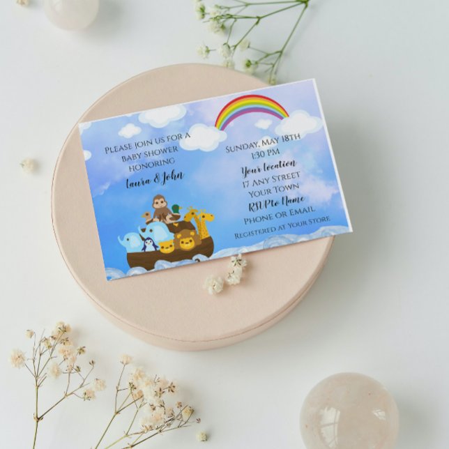 Invitation Le Baby shower d'arche de Noah (Créateur téléchargé)