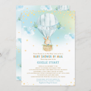 Invitation Le Baby shower de ballon à air chaud de Bunny Rabb