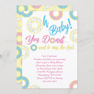 Invitation Le Baby shower de Donut saupoudrera le genre neutr