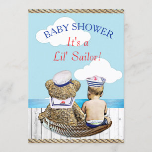 Invitation Le baby shower de garçon de marin de Lil