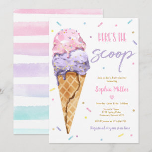 Invitation Le Baby shower de la crème glacée, le Baby shower
