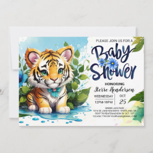 Invitation Le Baby shower de la jungle de Tigre de Whimsy