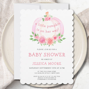 Invitation Le Baby shower de la petite fille Citrouille