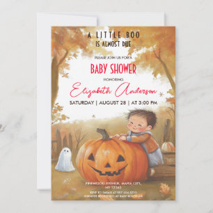 Invitation Le Baby shower de l'Halloween Citrouille de charme