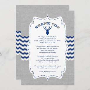 Invitation Le baby shower de mâle de marine vous remercient