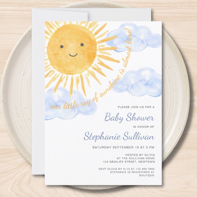 Invitation Le Baby shower de Ray Of Sunshine Boy (Créateur téléchargé)