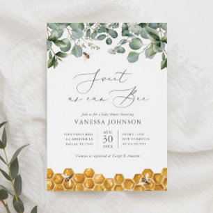 Invitation Le Baby shower de verdure Can Bee