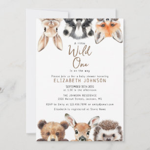 Invitation Le Baby shower des animaux sauvages de la forêt