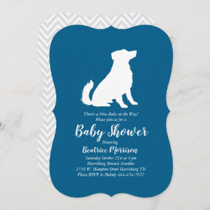 Invitation Le Baby shower des bergers australiens Blue Boy