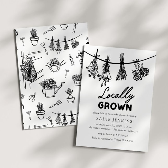 Invitation Le Baby shower des fermiers cultivés localement (Créateur téléchargé)