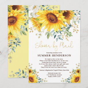 Invitation Le Baby shower Des Fleurs De Soleil D'Été Par Cour