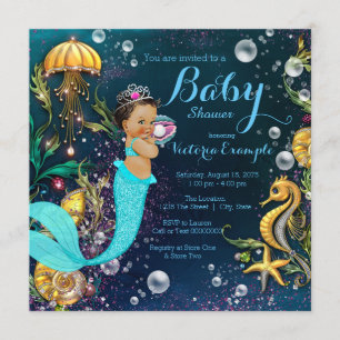 Invitation Le Baby shower des sirènes ethniques