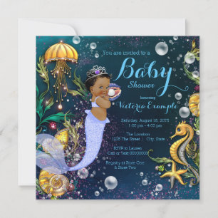 Invitation Le Baby shower des sirènes ethniques