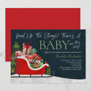 Invitation Le Baby shower D'Hiver De Sleigh Chargement De Noë