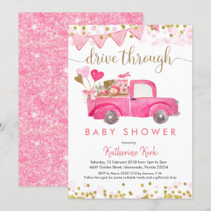 Invitation Le Baby shower du camion rose