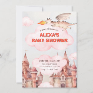 Invitation Le baby shower du château de dragon