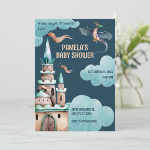 Invitation Le baby shower du château de Dragon Vert