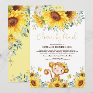 Invitation Le Baby shower Du Singe Du Tournesol De Boho Par C