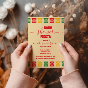 Invitation Le Baby shower floral mexicain vibrant