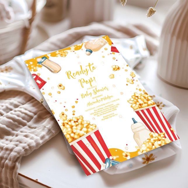 Invitation Le Baby shower Fun Ready to Pop (Créateur téléchargé)