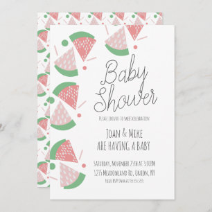 Invitation Le Baby shower moderne Watermelon Sprinkings Confe